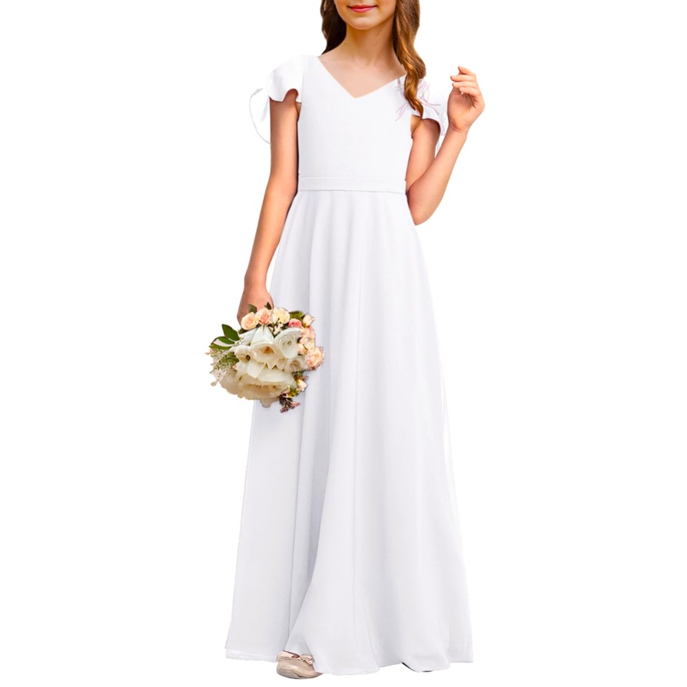 Cape Overlay White Dress For Easter, Little Bridesmaid, Or Flower Girl NWOT